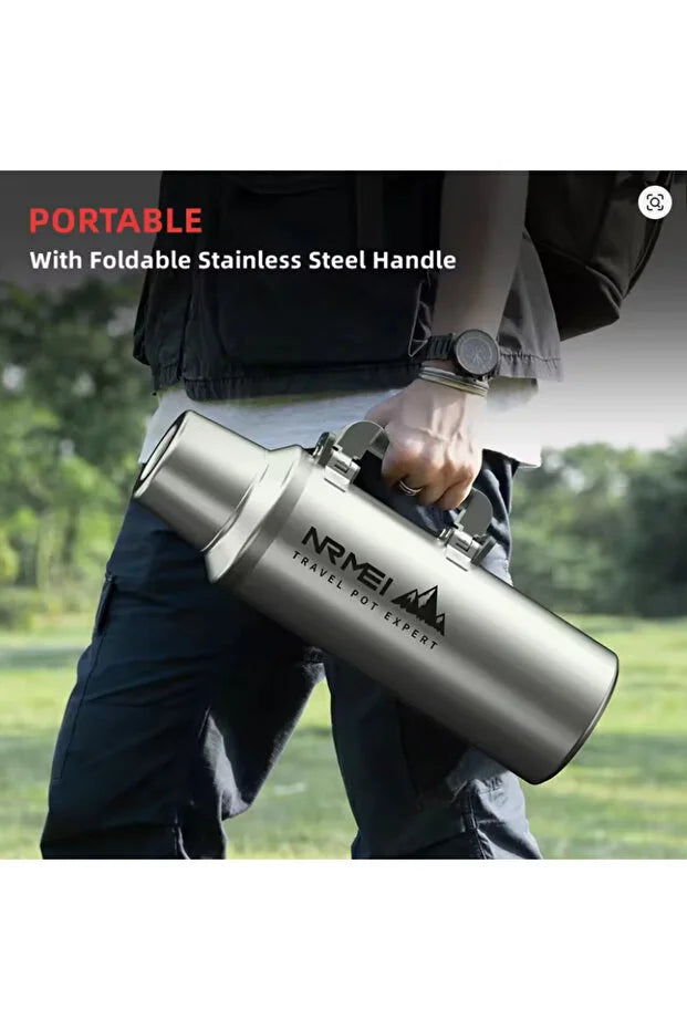 NRMEI 4lt Paslanmaz Kamp Termosu ve Taşıma Çantası