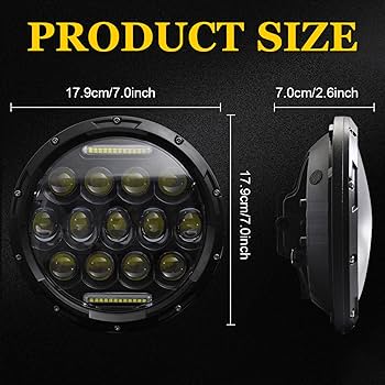 7 inç Araba Motosiklet LED Far 200W 6000K IP67 UNIVERSAL