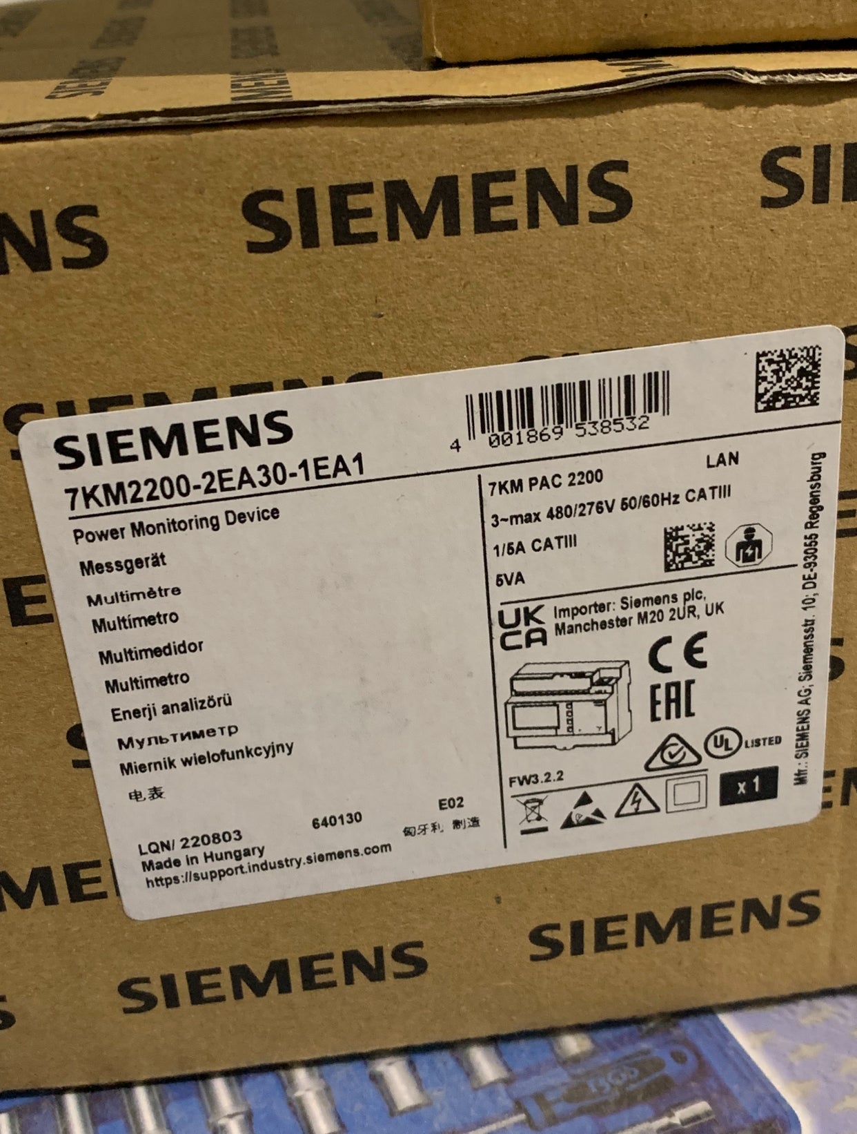 Siemens Sentron PAC 7KM2200-2EA30-1EA1