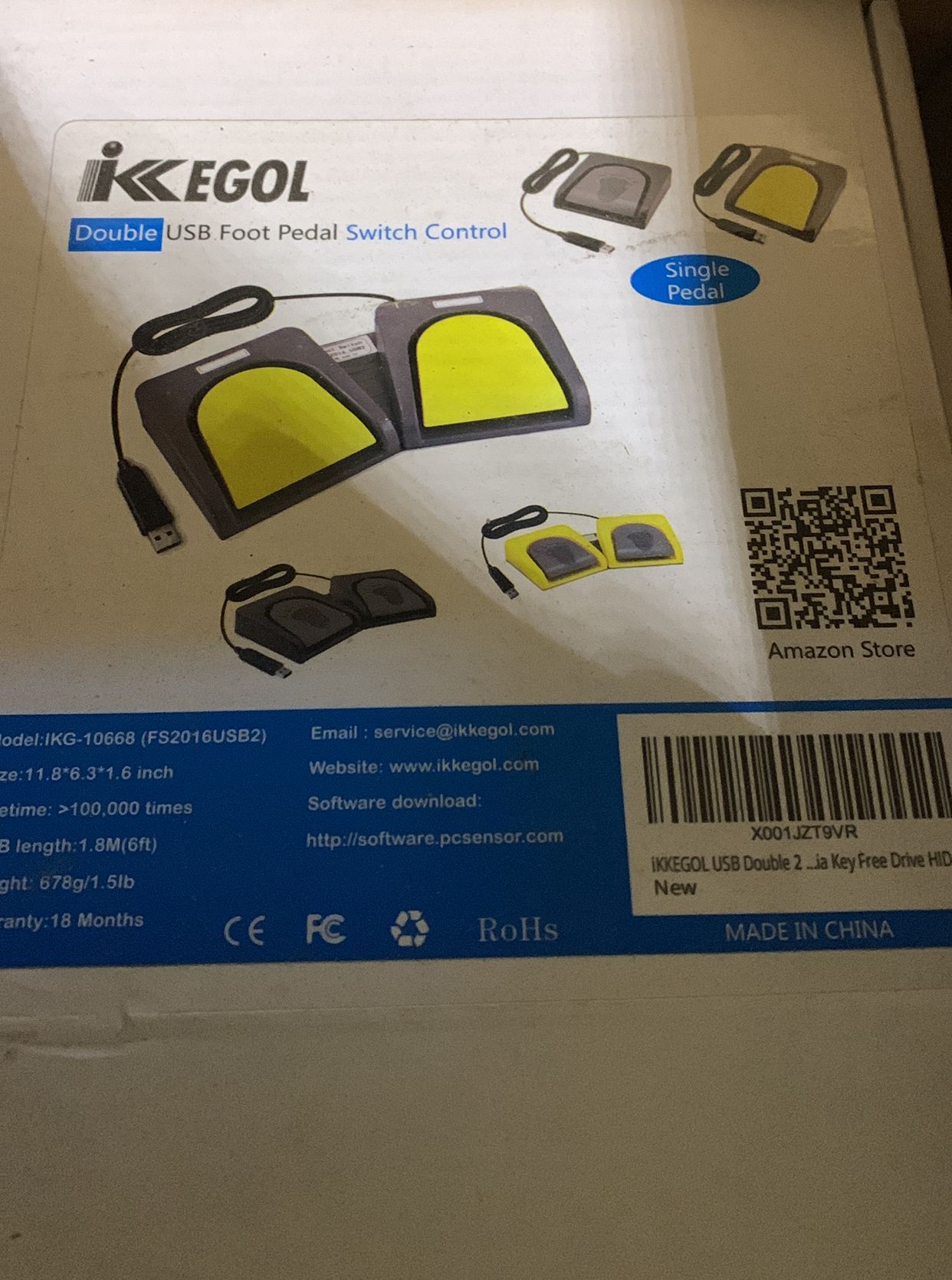 Ikkegol IKG-10668 Double USB Foot Pedal Switch Control