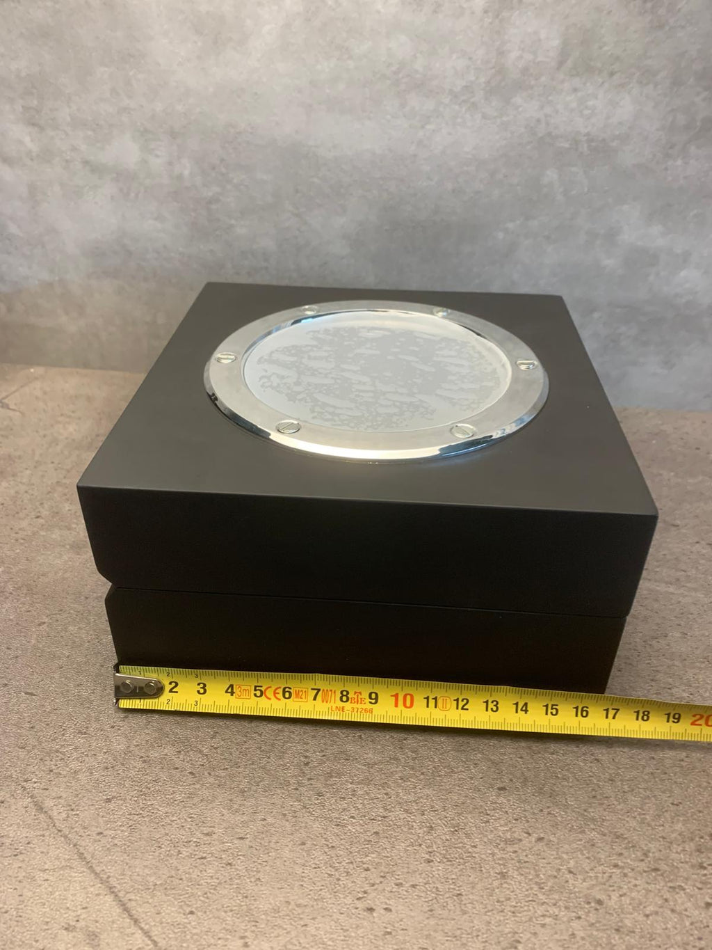 Hublot Geneve Saat Kutusu 17x17x9cm Siyah Deri Camlı