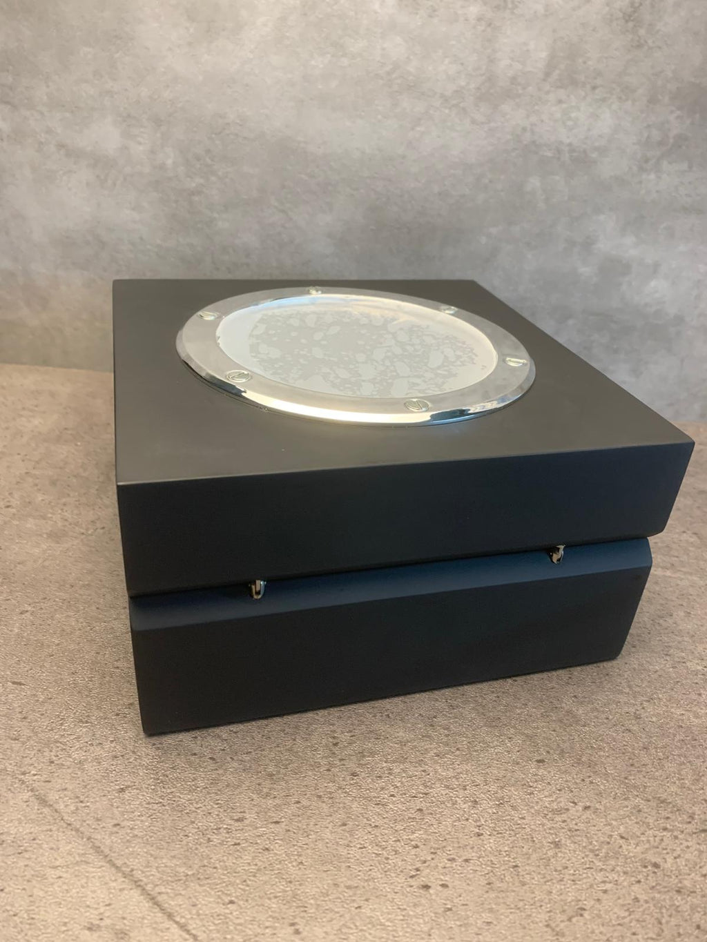 Hublot Geneve Saat Kutusu 17x17x9cm Siyah Deri Camlı