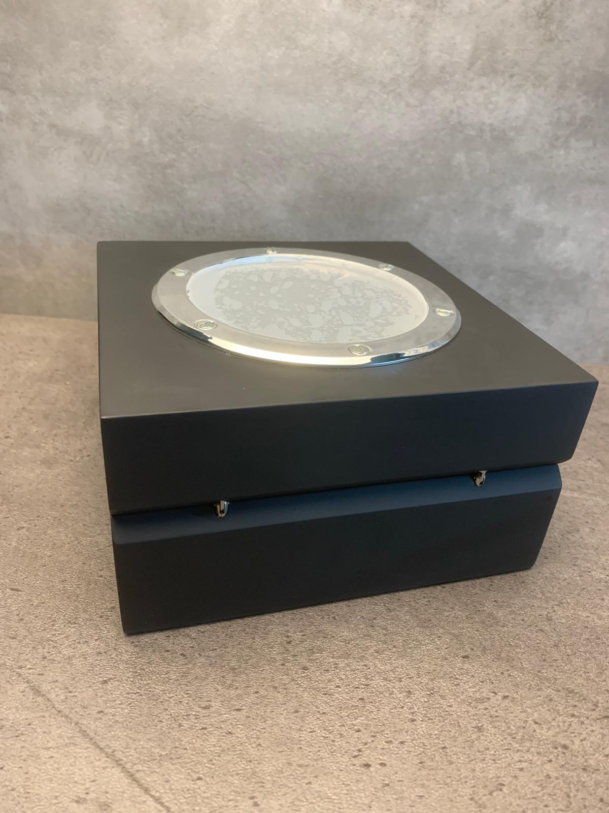Hublot Geneve Saat Kutusu 17x17x9cm Siyah Deri Camlı