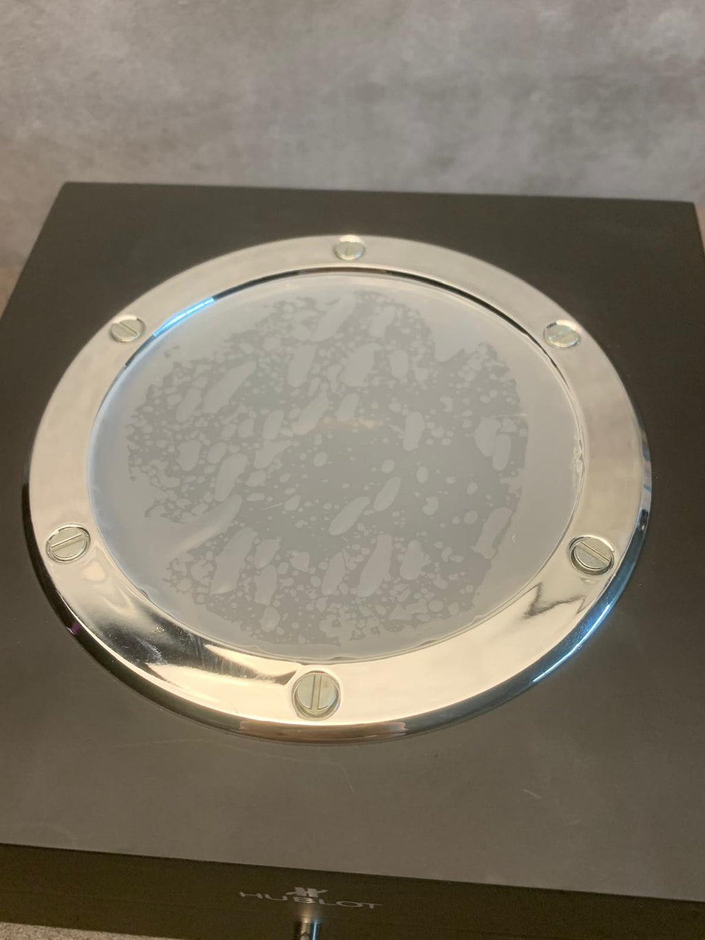 Hublot Geneve Saat Kutusu 17x17x9cm Siyah Deri Camlı