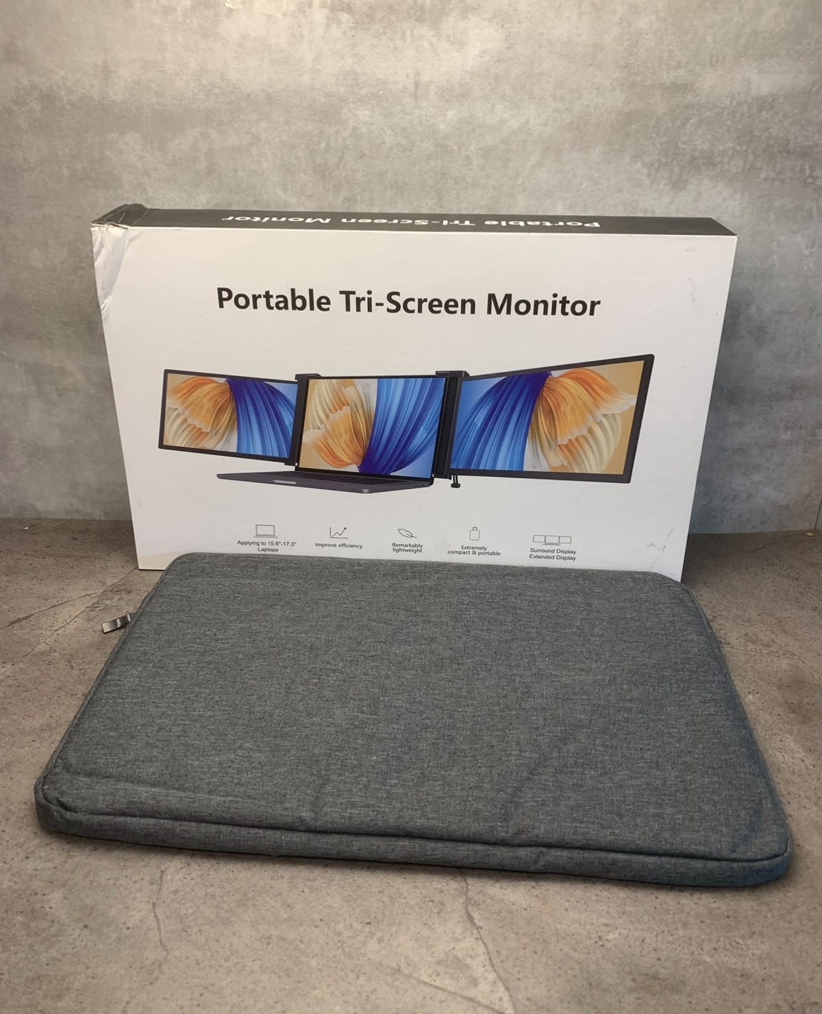 Portable Tri-Screen Monitör ve Taşıma Çantası 15,6'/17,32' için