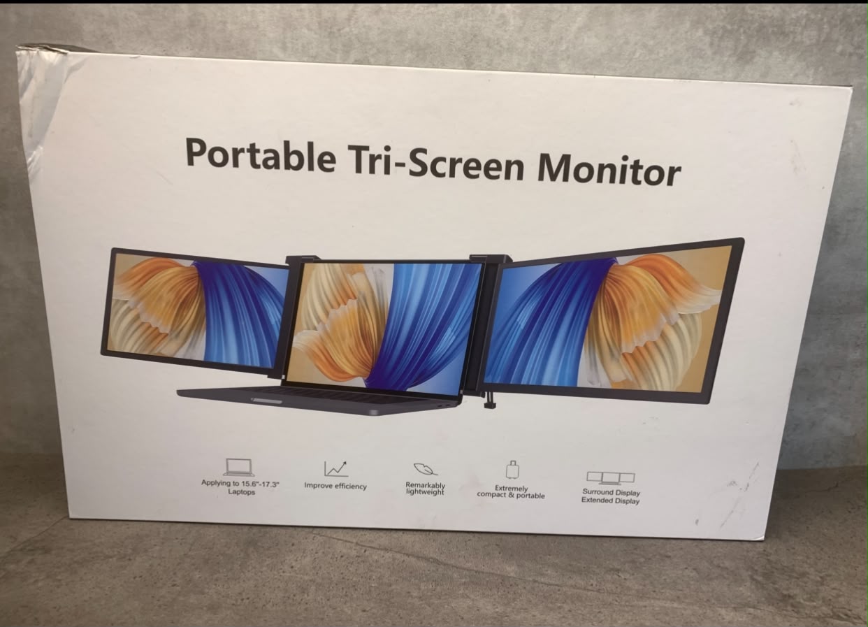 Portable Tri-Screen Monitör ve Taşıma Çantası 15,6'/17,32' için