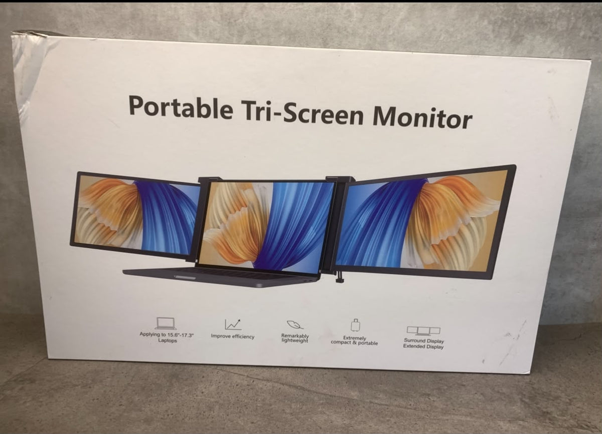 Portable Tri-Screen Monitör ve Taşıma Çantası 15,6'/17,32' için