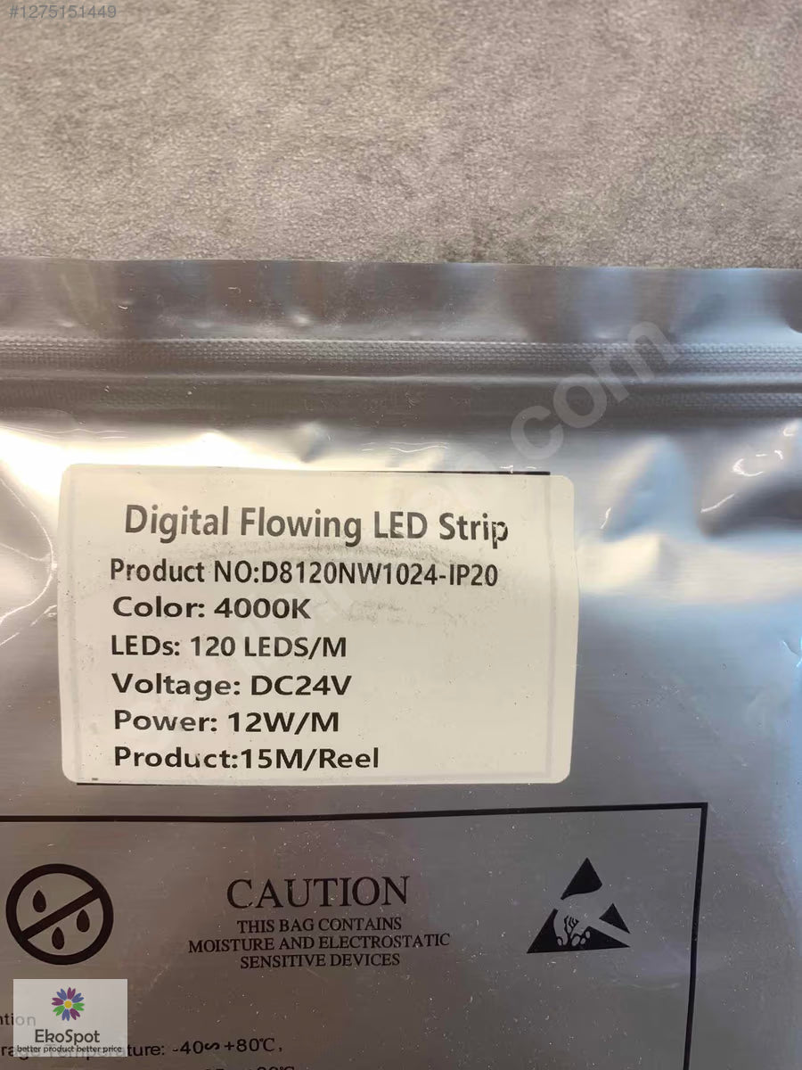 24V 2835 Şerit LED Strip 120LED/mt 12W/mt 4000K Sarı - 15 Metre | EkoSpot