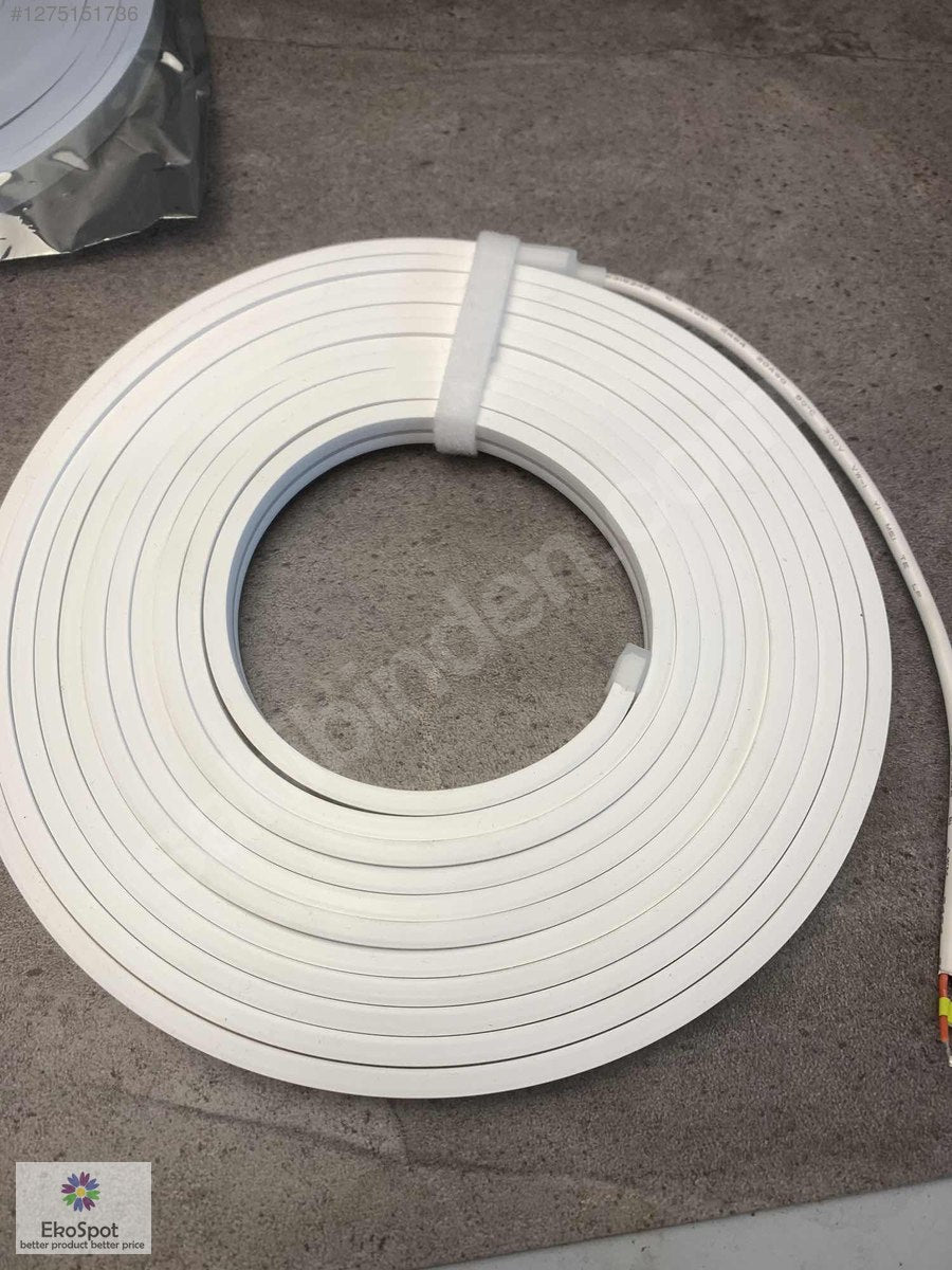 DC12V 6500K Beyaz Neon LED 8W/mt 320LED/mt - 10 Metre IP65 | EkoSpot
