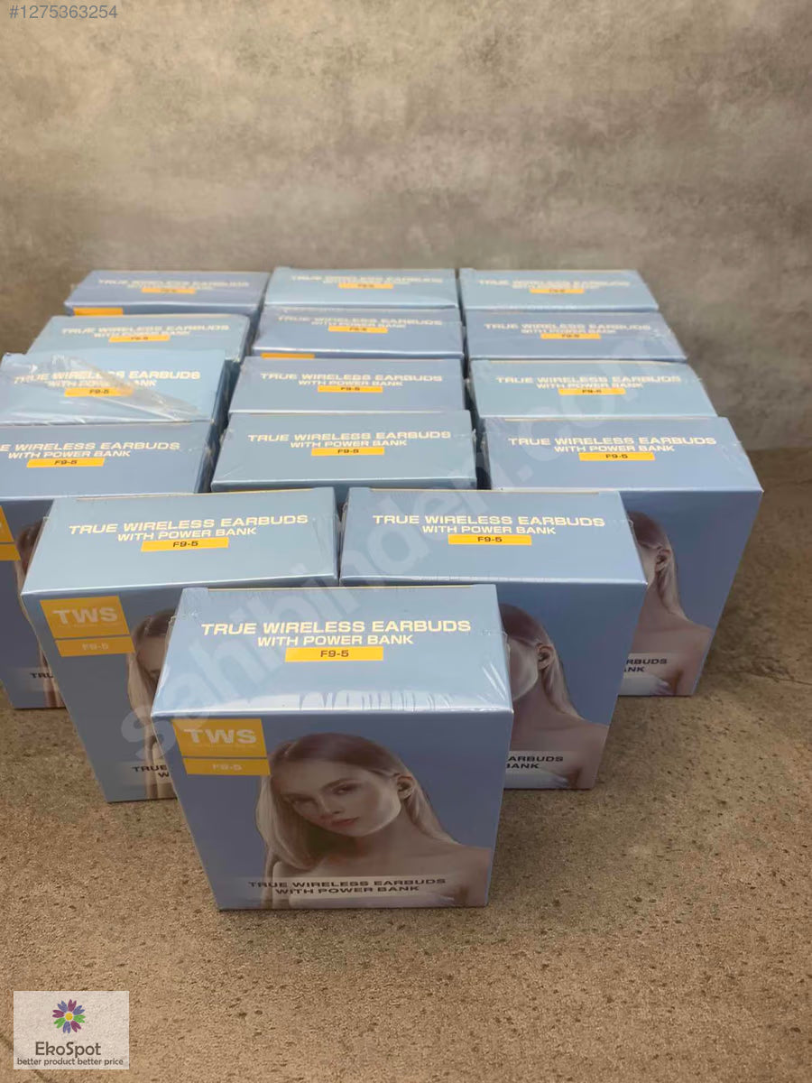 TWS F9-5 Kulakiçi Kulaklık Powerbankli Çift Mikrofonlu 15 Adet