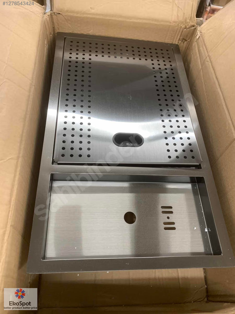 Paslanmaz Çelik Bardak Yıkayıcılı Mutfak Evyesi