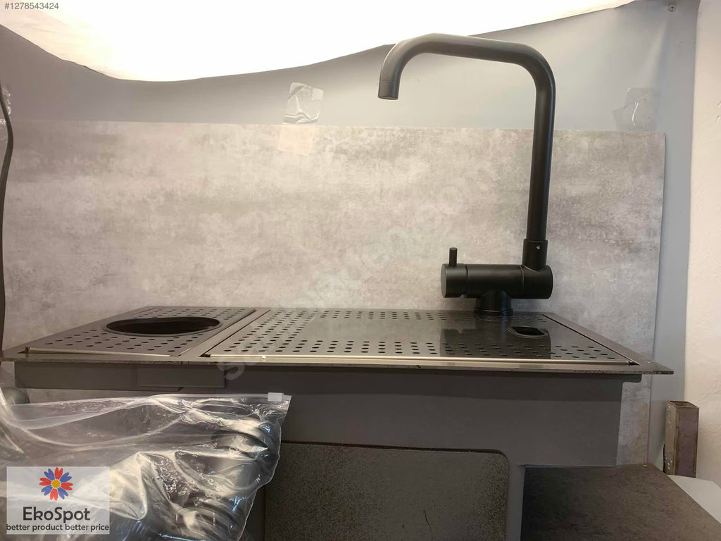 Paslanmaz Çelik Bardak Yıkayıcılı Mutfak Evyesi