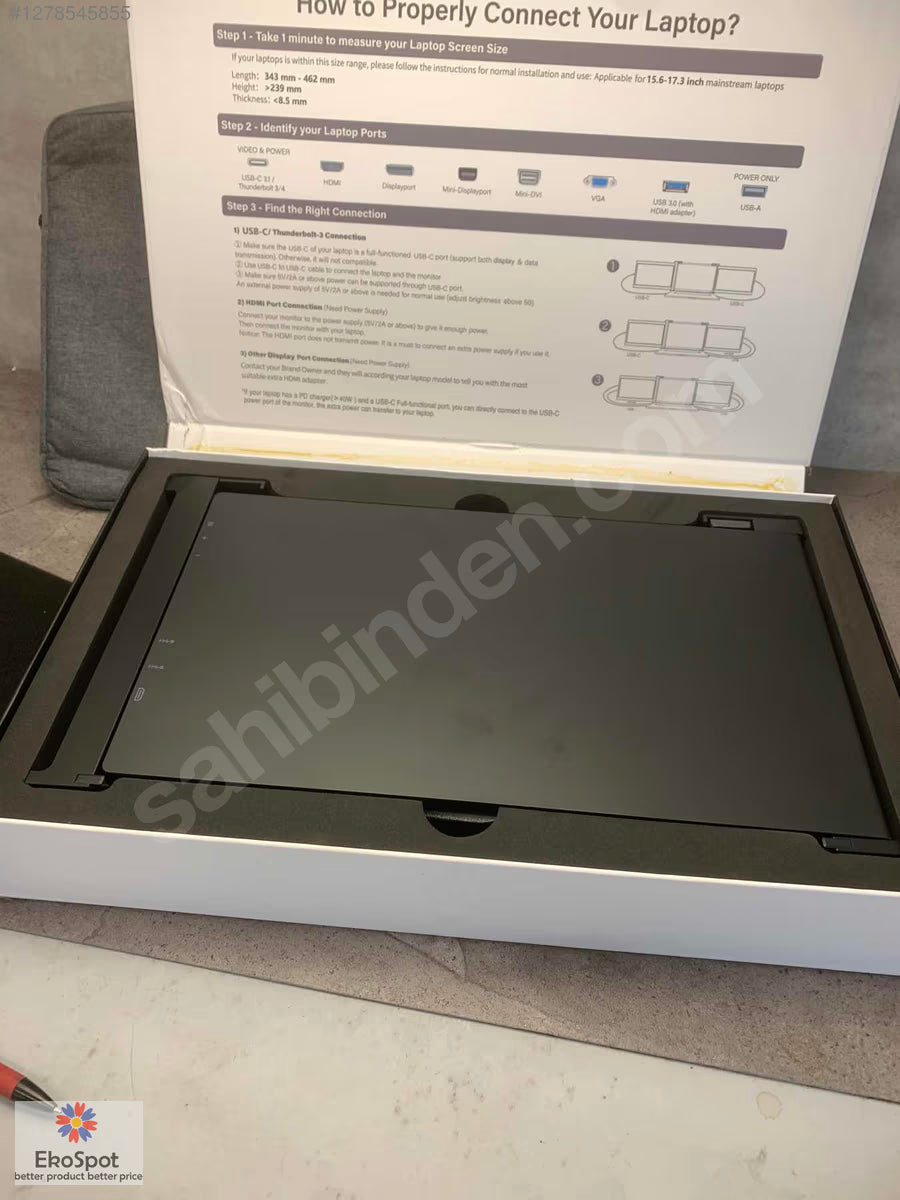 Laptop Ekran Çoklayıcı Monitör ve Taşıma Çantası 15,6'/17,32' için