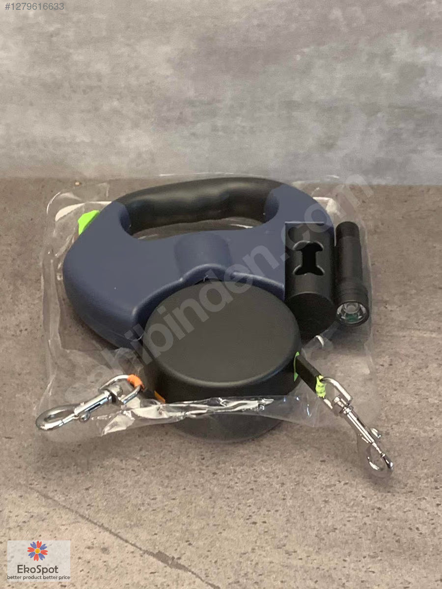 Geri Sarmalı Işıklı 3mt İkili Tasma