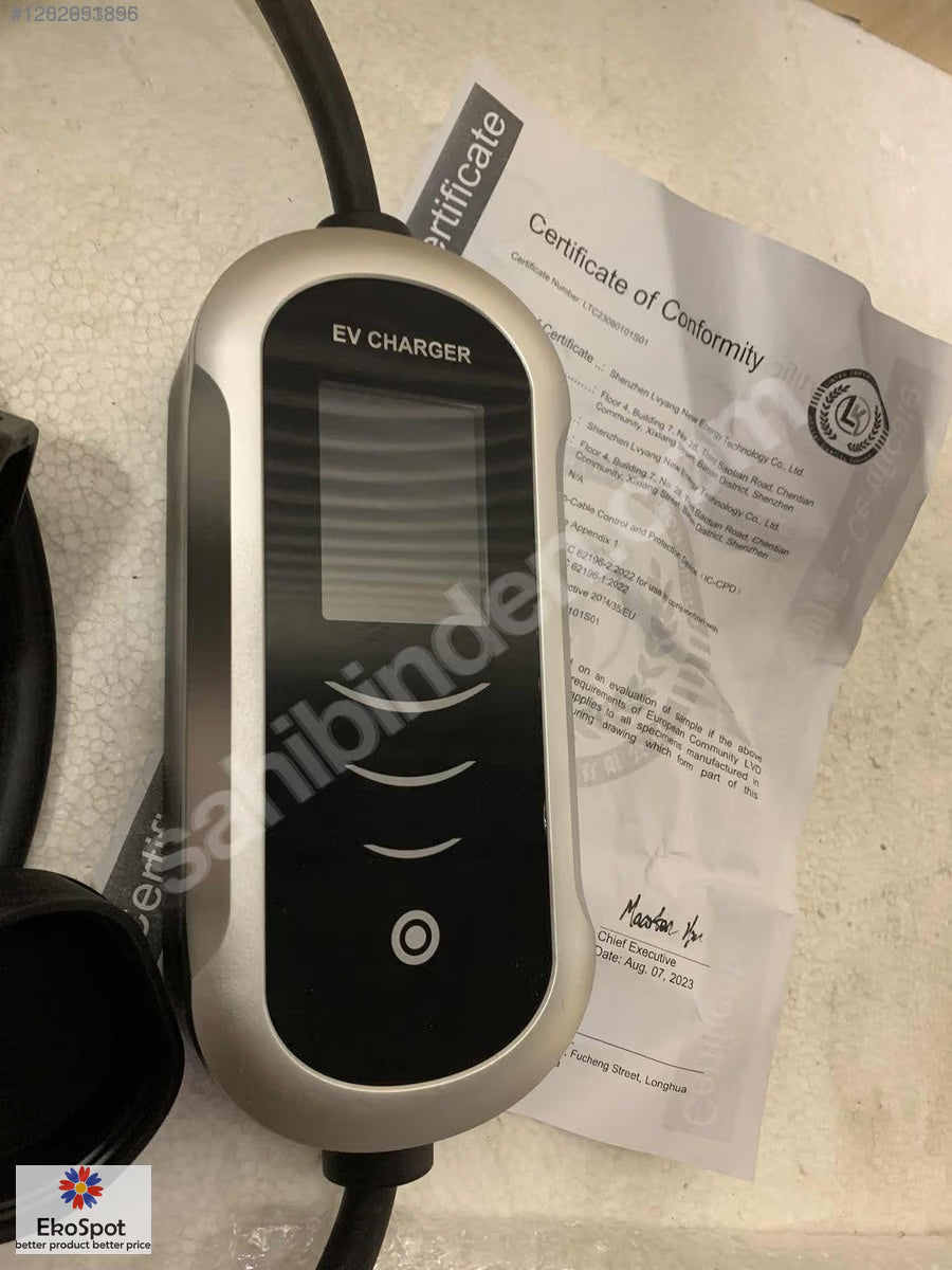 11kw 16A 380V 3,5mt Kablolu Taşınabilir Araç Şarj Cihazı