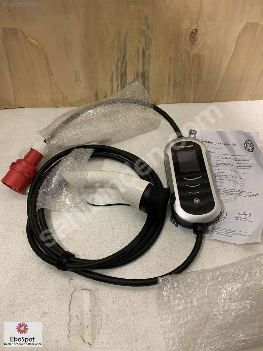 11kw 16A 380V 3,5mt Kablolu Taşınabilir Araç Şarj Cihazı