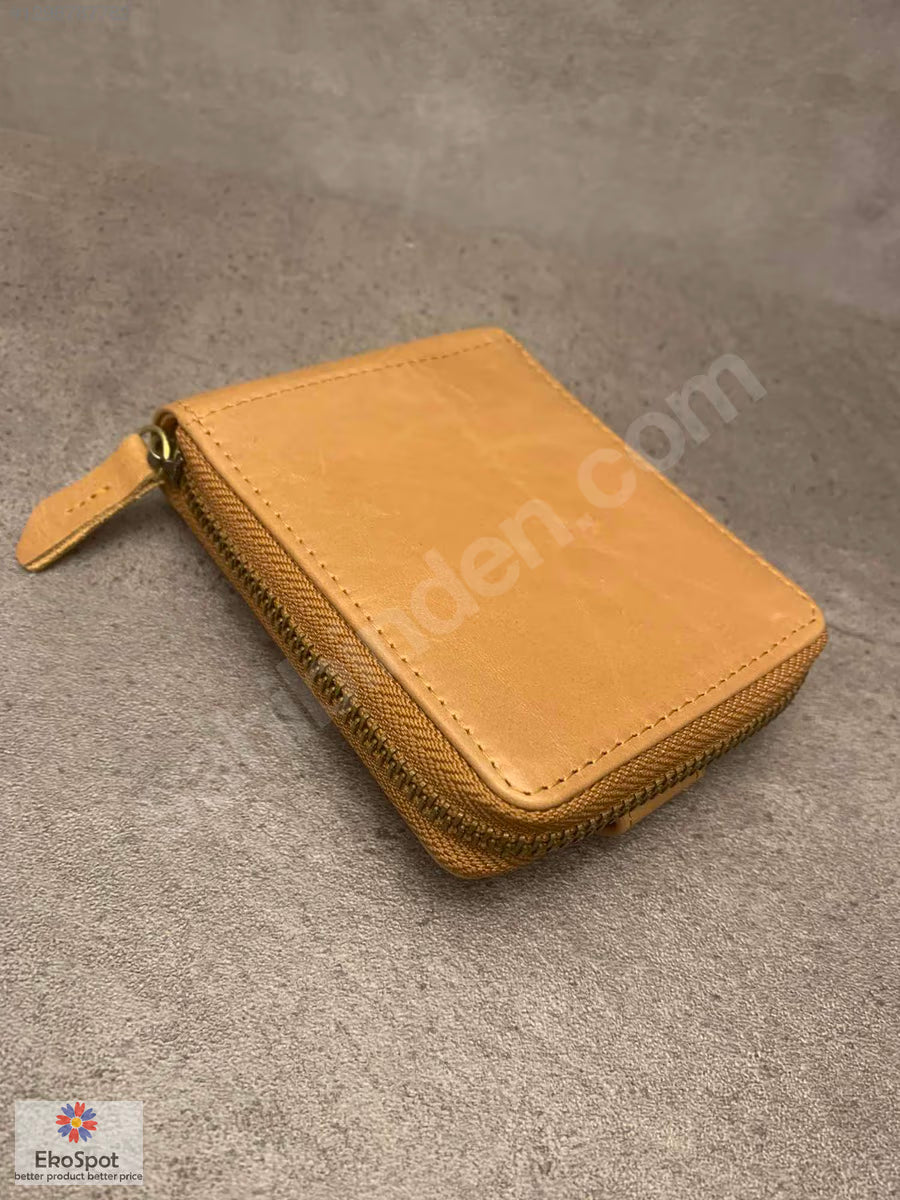 BullCaptain Hakiki Deri Cüzdan 12x10cm Taba Renk