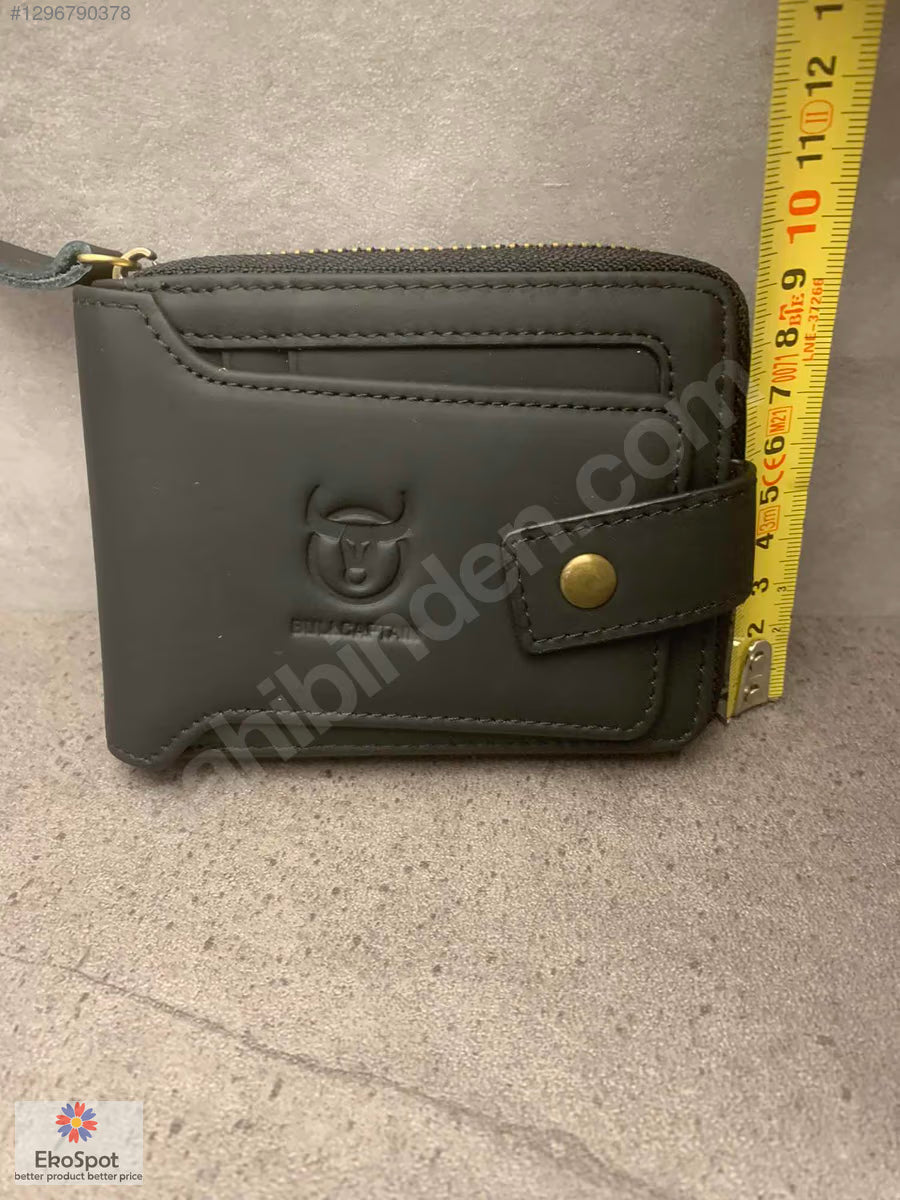 BullCaptain Hakiki Deri Cüzdan 12x10cm Siyah