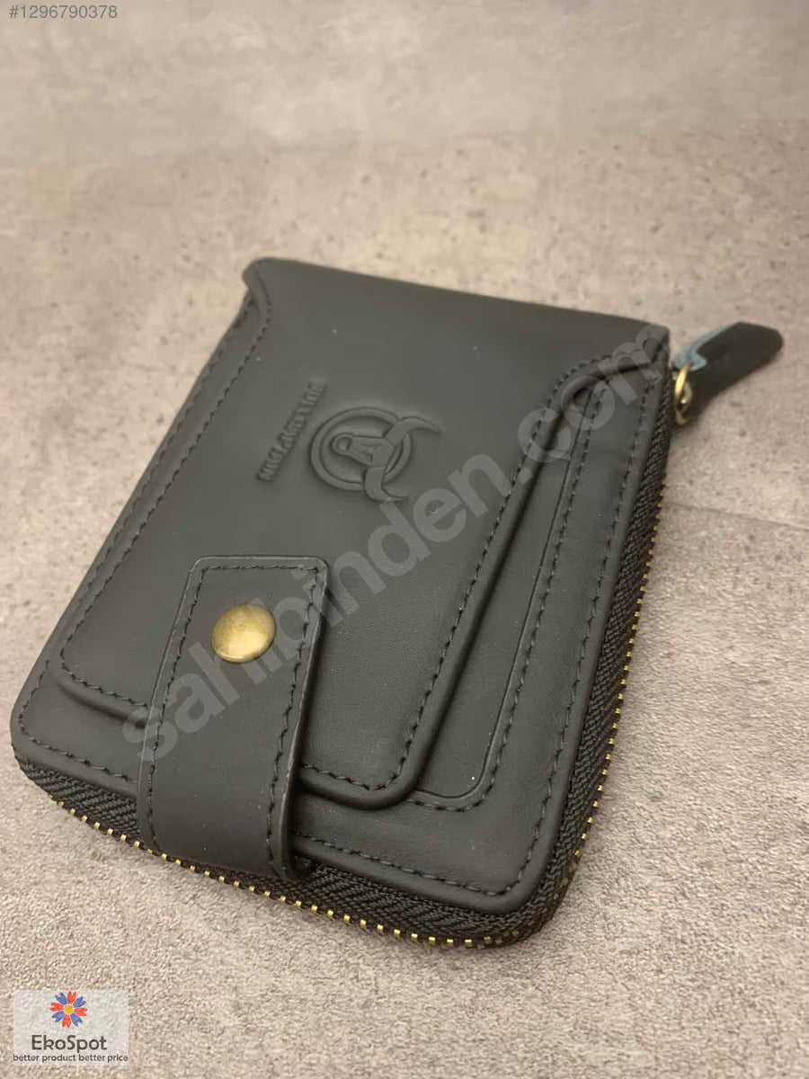 BullCaptain Hakiki Deri Cüzdan 12x10cm Siyah