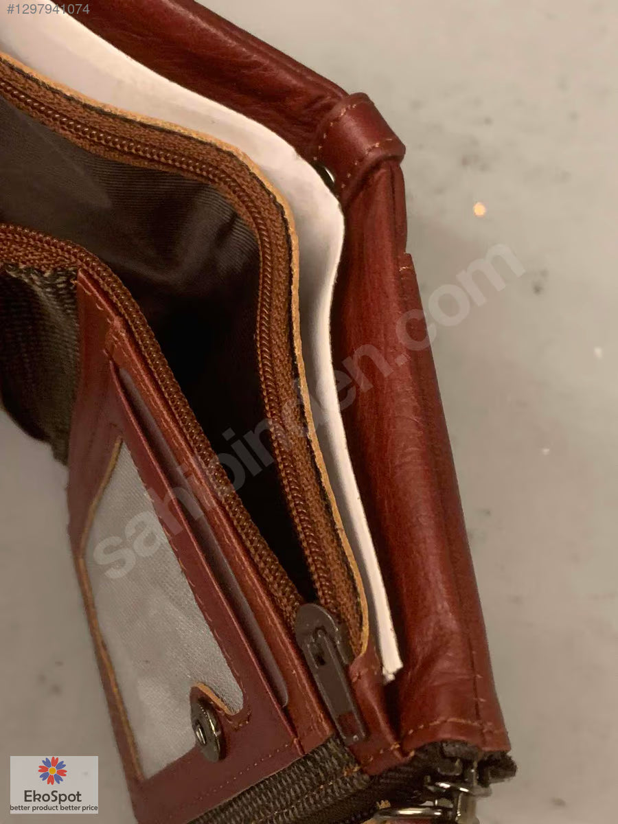 BullCaptain Hakiki Deri Cüzdan 12x10cm Bordo