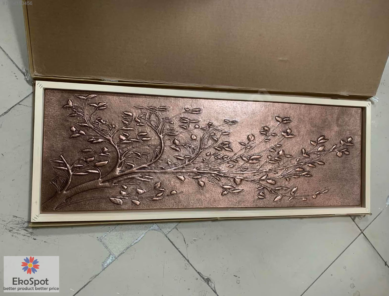 140x40cm El İşçiliği Bakır Rölyef Pano